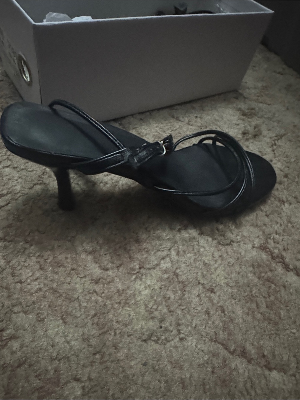 SHEIN Black Strappy Slingback Heels